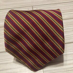 Brooks Brothers Makers Tie Silk Striped Red, Blue, Yellow Repp USA